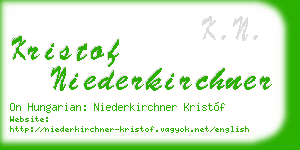 kristof niederkirchner business card