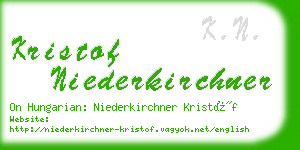 kristof niederkirchner business card